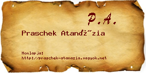 Praschek Atanázia névjegykártya